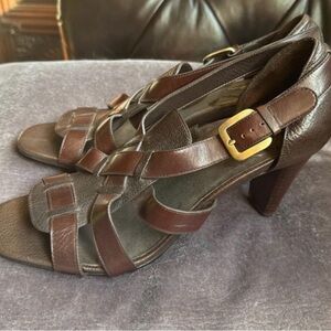 Cole Haan Chocolate Strappy Heels with Buckle